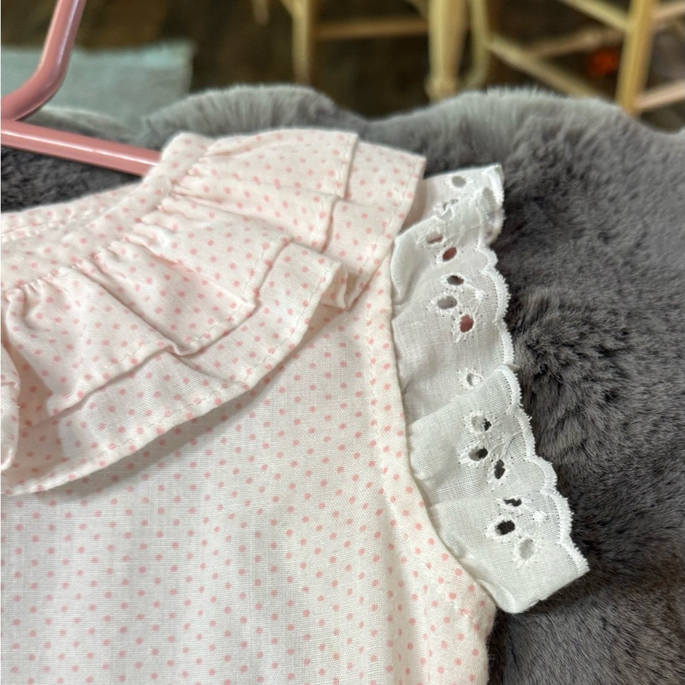 Handmade Vintage Toddler Girl Dress. Size 2T. Sash tie in the back. Pink white - Picture 3 of 3